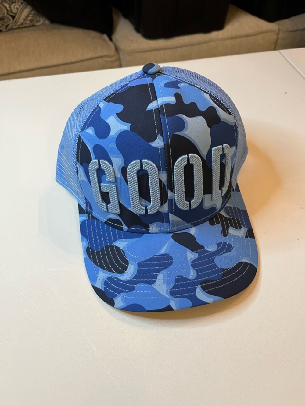 Blue Camo Good Good Golf Trucker Hat NWT